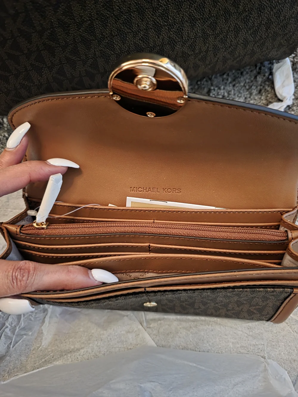 Michael Kors Brown Signature Backpack with Wallet - NWT